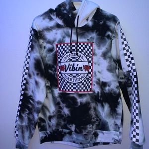 Black & White tie-dye hoodie